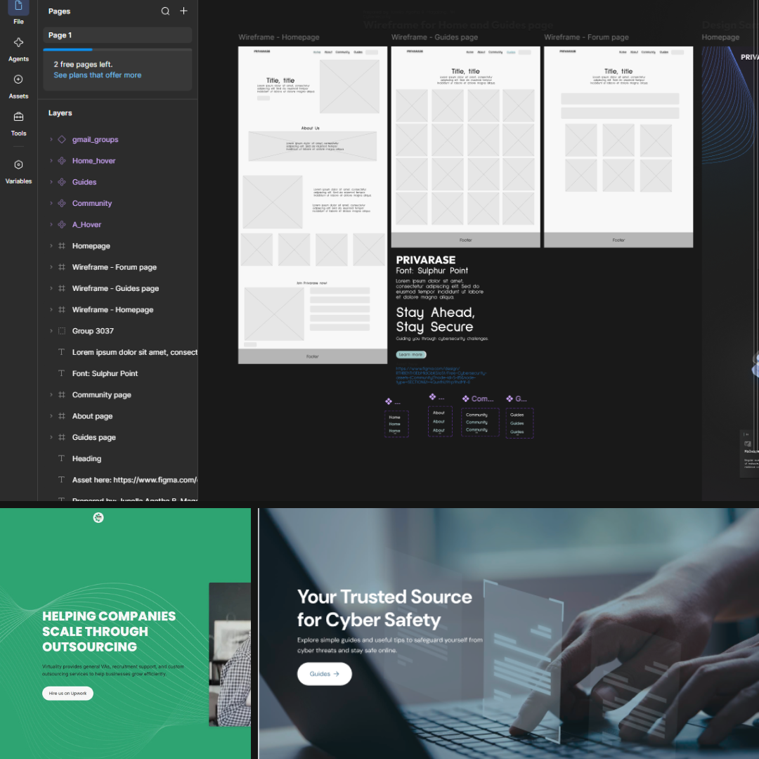 Screenshot of a web design layout on a desktop monitor